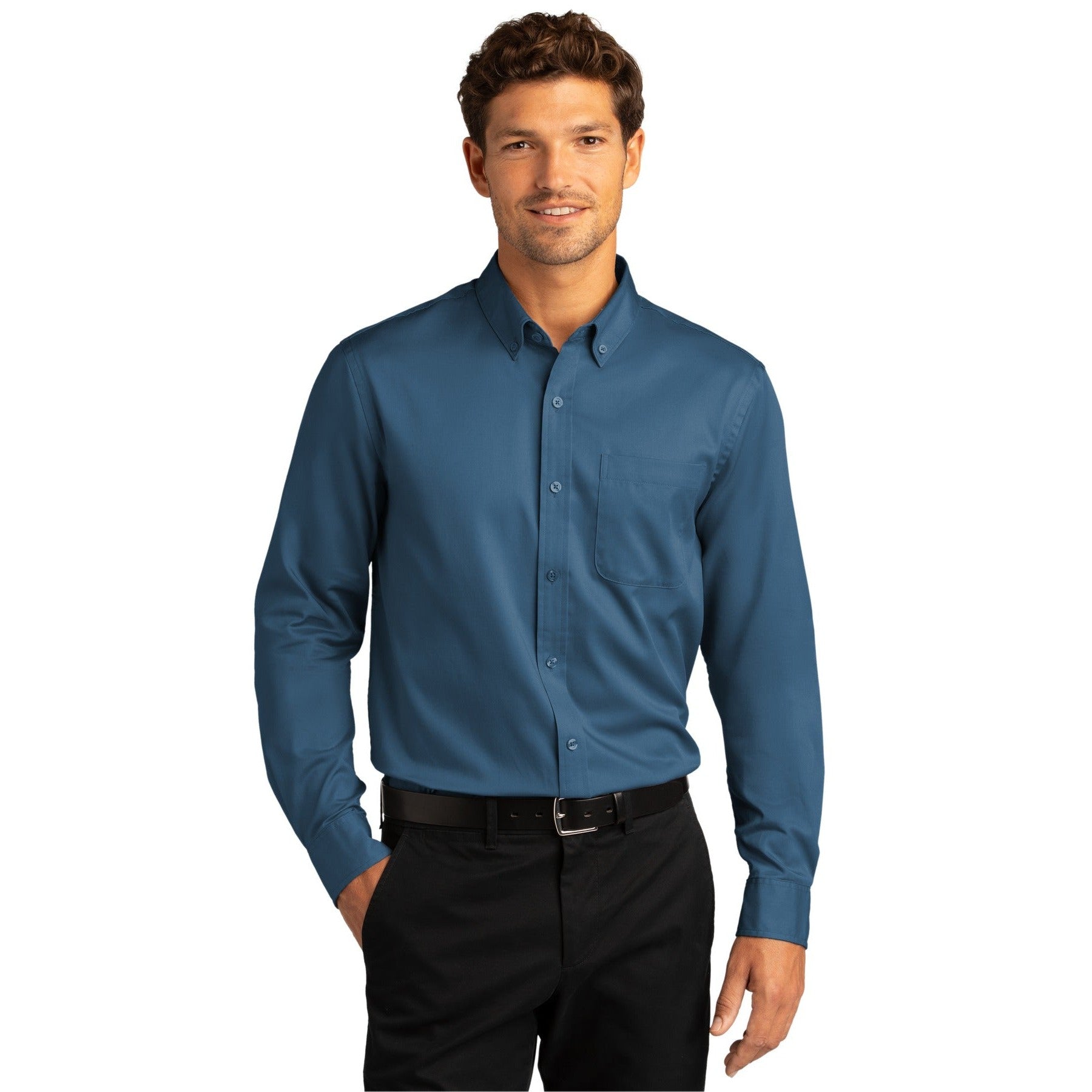 Port Authority-Port Authority® Long Sleeve SuperPro React™ Twill Shirt. W808-MedTech-9